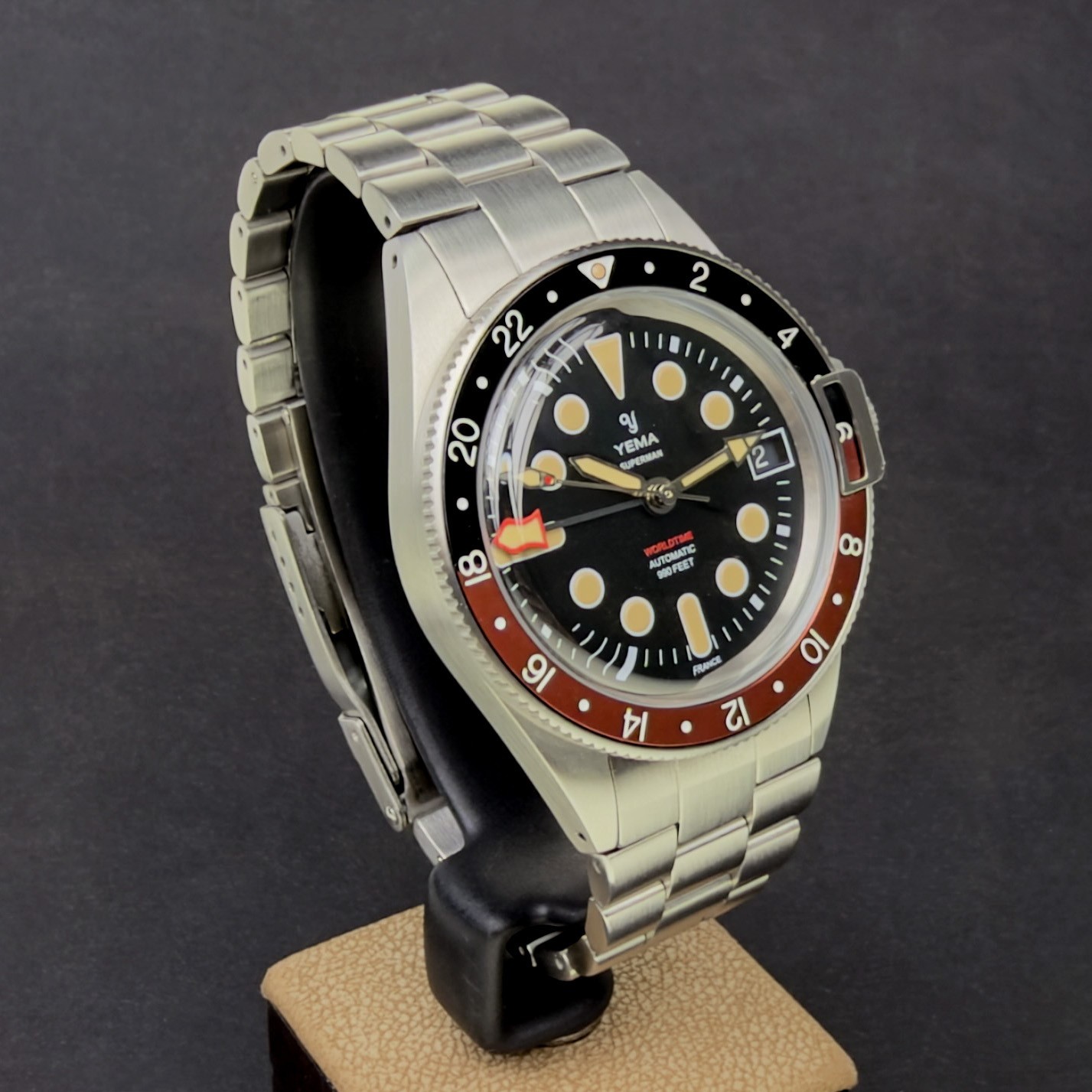 (Wi1) Yema Superman GMT Coke Automatic Watch – 39mm – Box And Papers