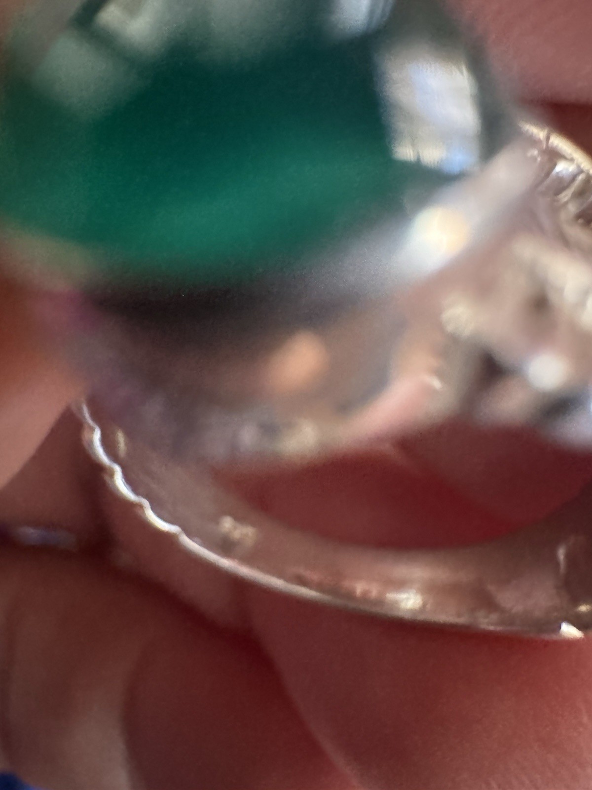 Sterling Silver 925 Green Faceted Stone Leaf Wrap Ring Boho Stunner Size 6.25