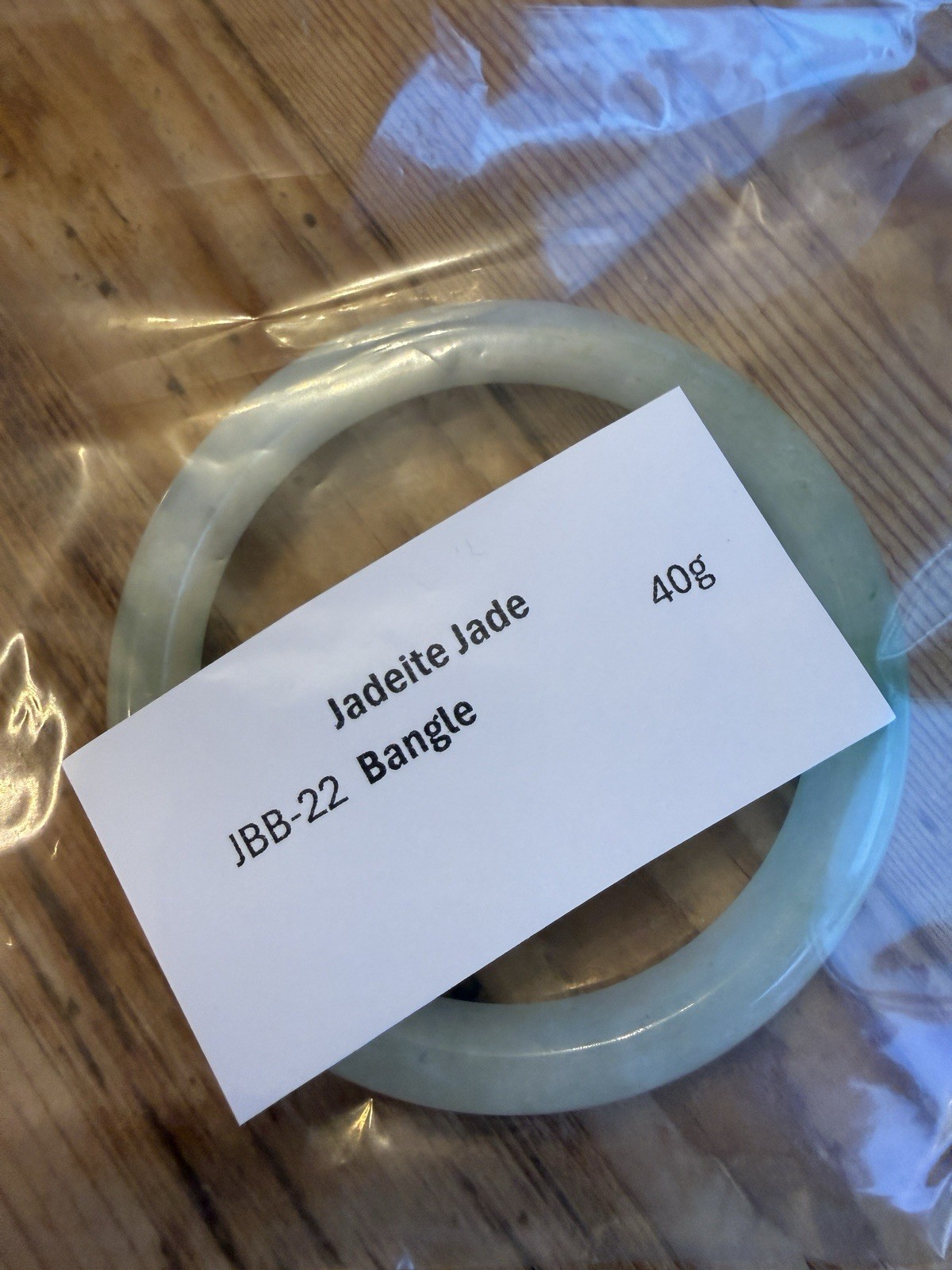 Vintage JADE Bangle Bracelet, Icy Green, Semi-translucent, 40g