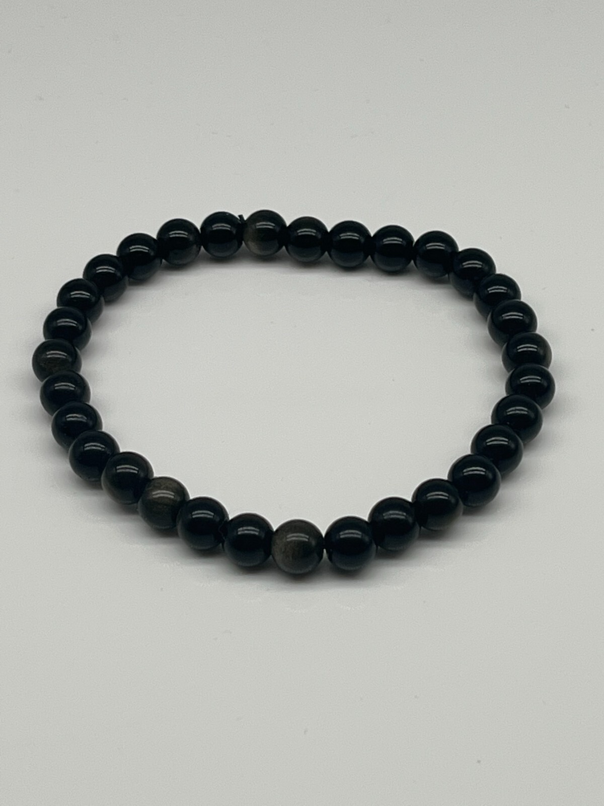 Obsidian Gold Bracelet 6-14mm Gemstone Healing Stone Natural Stone Esoteric Chakra