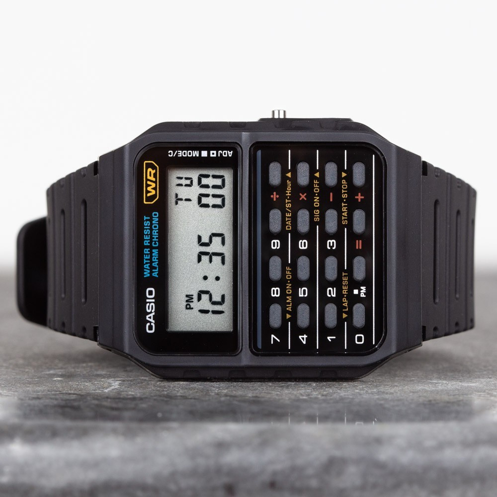 Casio CA-53W-1ER Calculator Digital Watch Iconic Retro Style Black Resin UK