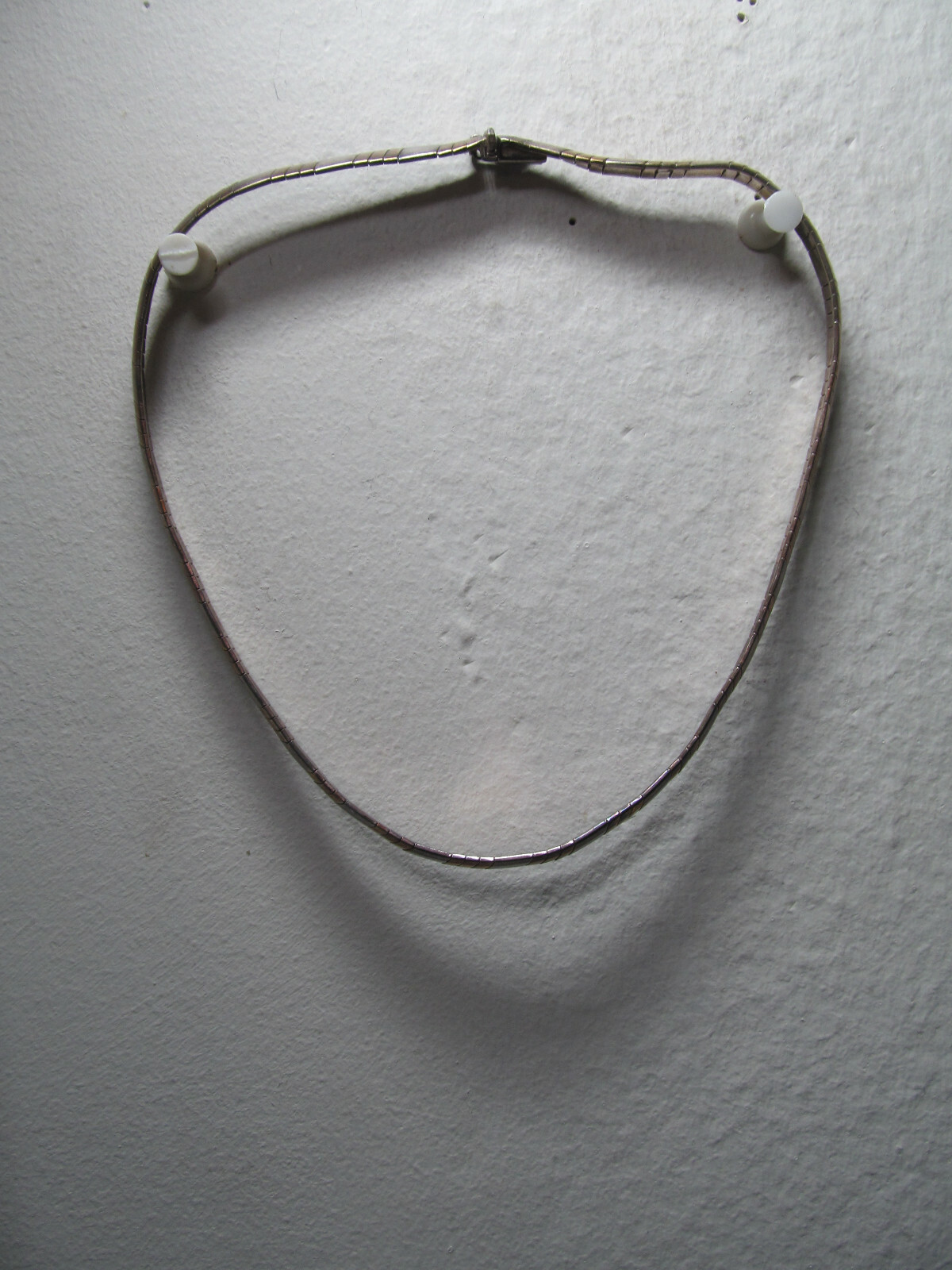 Sterling Silver 925 SAS Italy Herringbone Two Tone 8mm Collar Necklace 36.3g