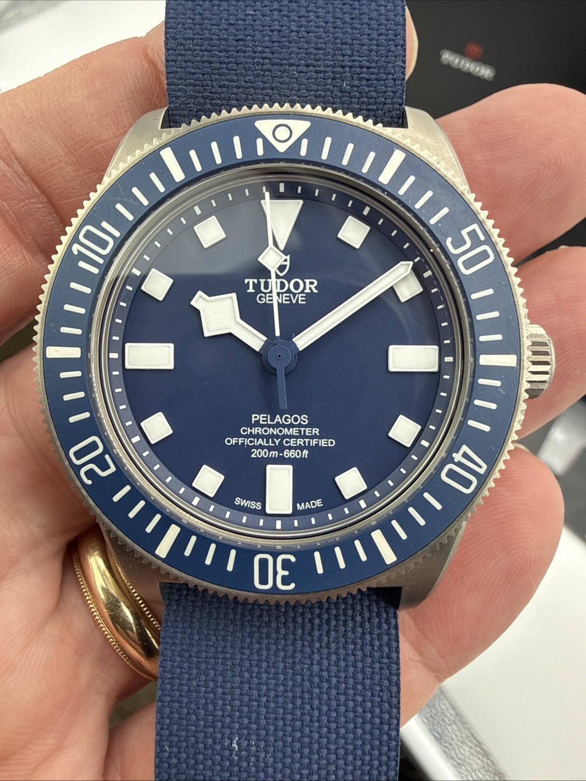 TUDOR Blue Pelagos FXD M25707B/22-0001 Marine Natl 42MM Titanium w/ Box & Papers