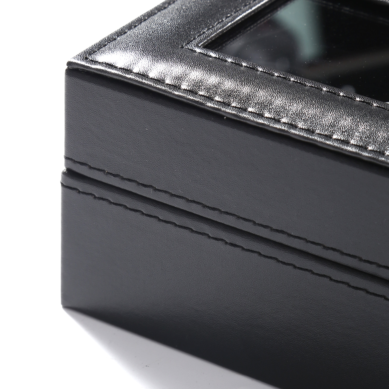10 Slots Watch Box PU Leather Watch Case Storage Glass Lid Jewelry Display Case