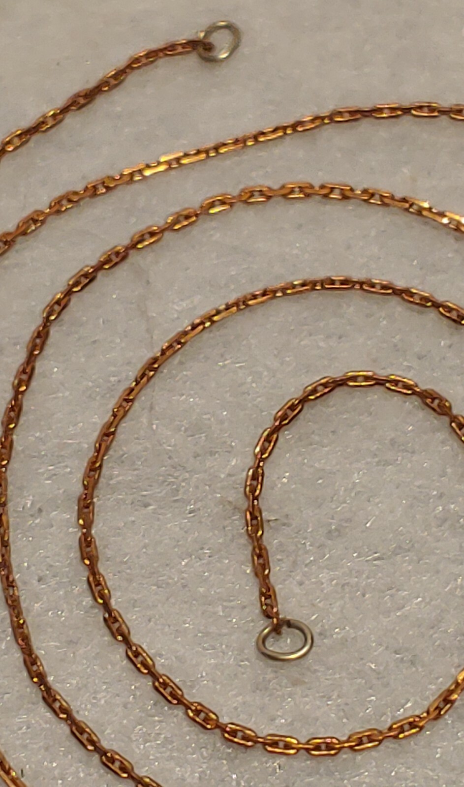 VINTAGE COPPER ( Fine ) Chain 23.5″ Long Necklace (Width 1mm) (CHAIN LINK STYLE)
