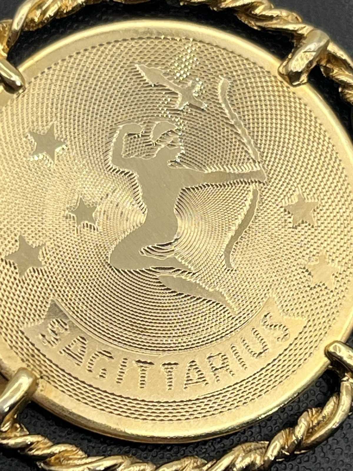 Sagittarius Zodiac Astrology Charm Pendant for necklace gold tone vintage