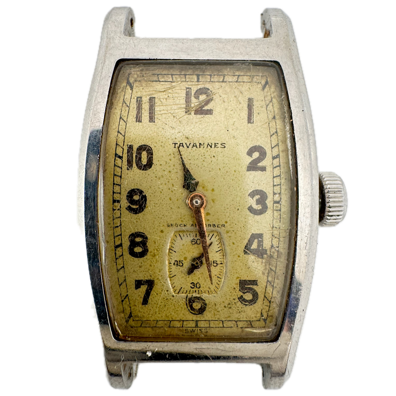 Antique 22.5mm Tavannes 8043-90 Tank Style Men’s Mechanical Wristwatch Steel