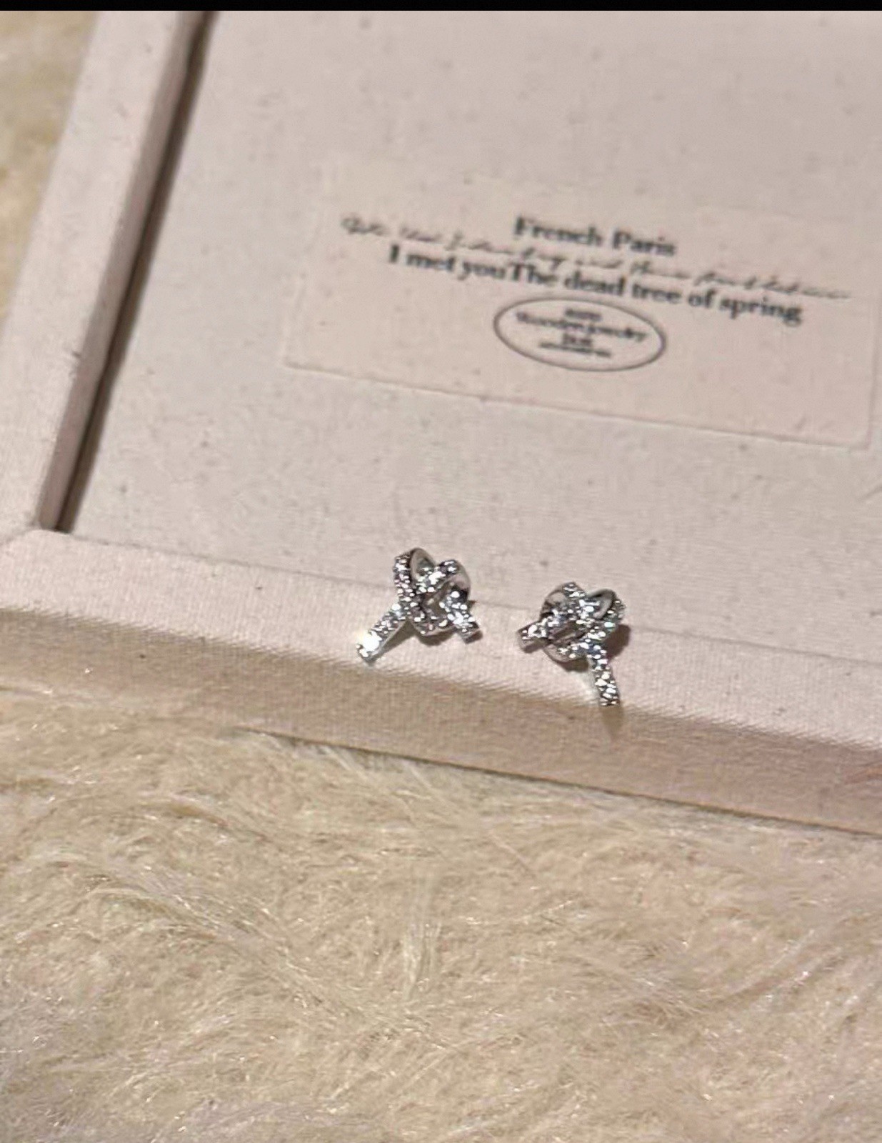925 Silver Plated Stud Earrings Jewelry Gift Includes velvet gift box