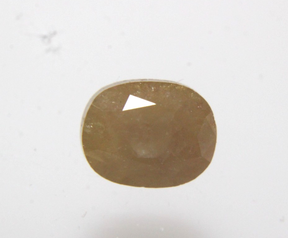 2.43 cts Big Oval Shape Smiley Yellow Color Rose Cut Diamond 8.24×6.45×4.84 MM
