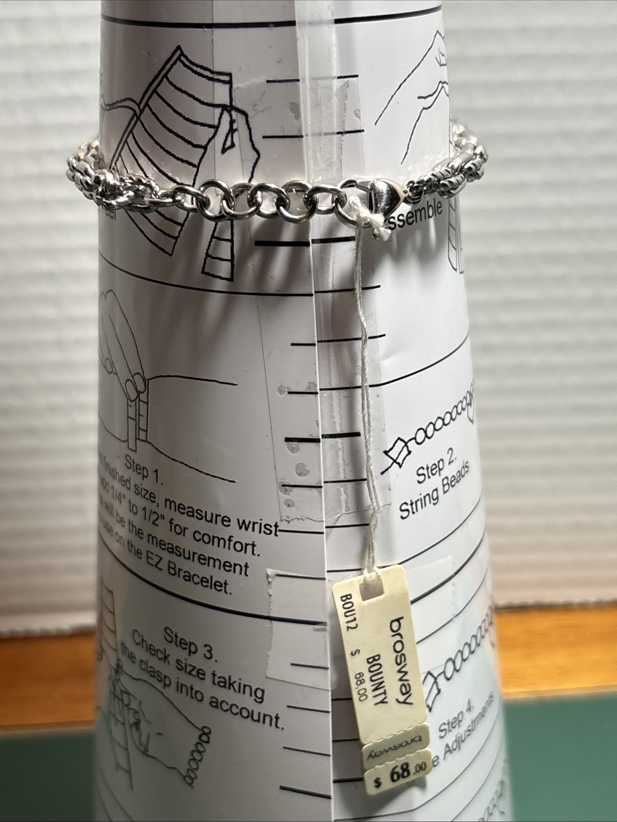 New On Tag Unisex Broadway Bounty Stainless Steel Intricate Woven Chain Bracelet