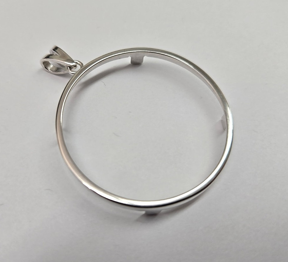 Sterling Silver 1 Onza Plata Libertad Bezel 36 mm Coins Prong Back Round Edge