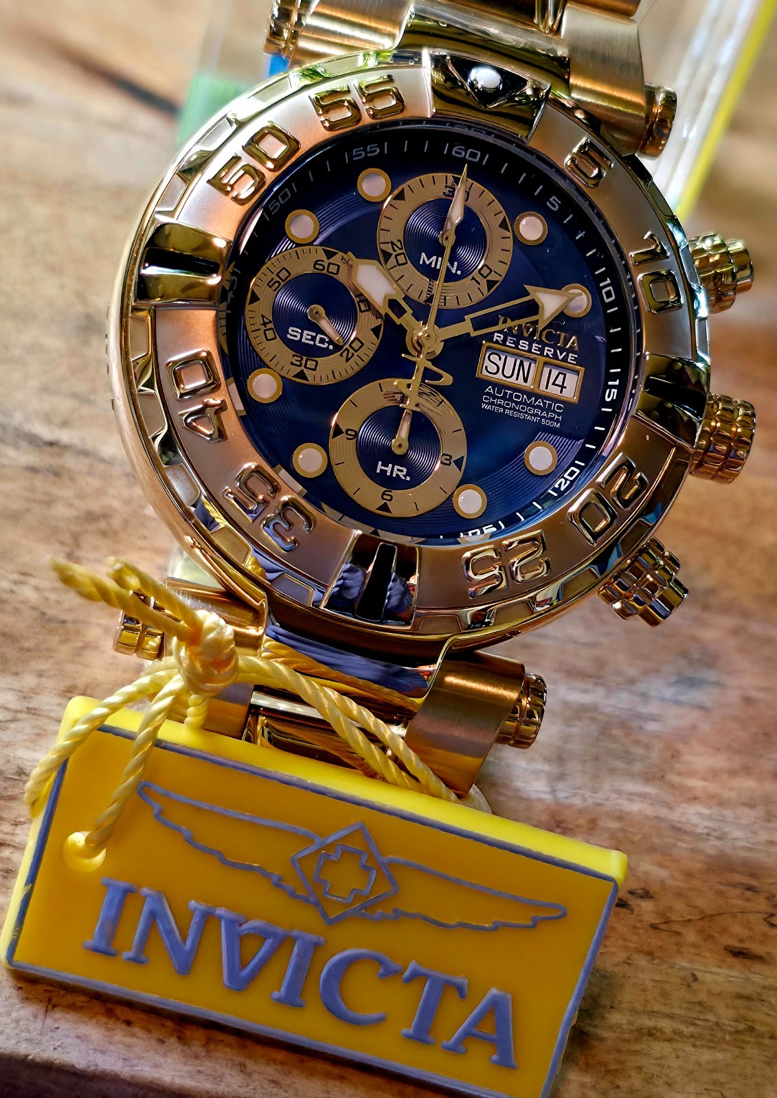 INVICTA SWISS MADE SUBACQUA NOMA I VALJOUX 7750 AUTO CHRONO LE BLUE DIAL & 18KT