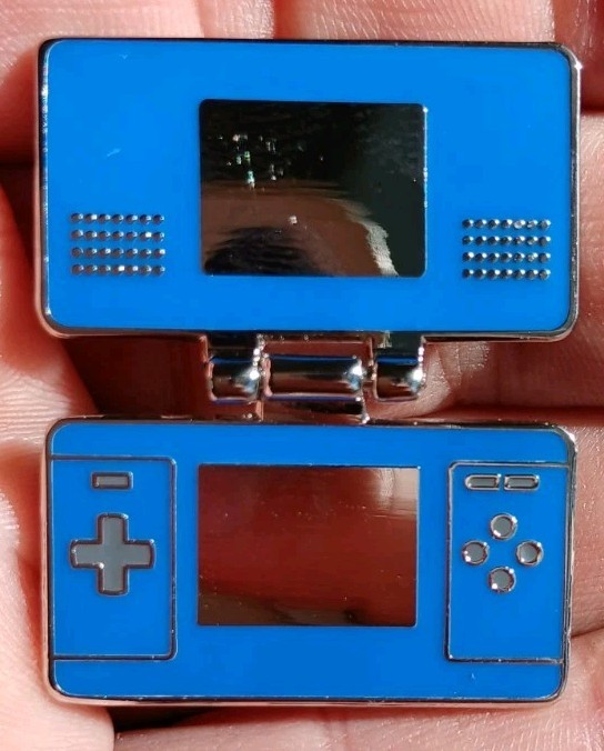 Nintendo DS Custom Enamel Pin Blue Variant Hinge Metal Badge Pokemon Games XL OG