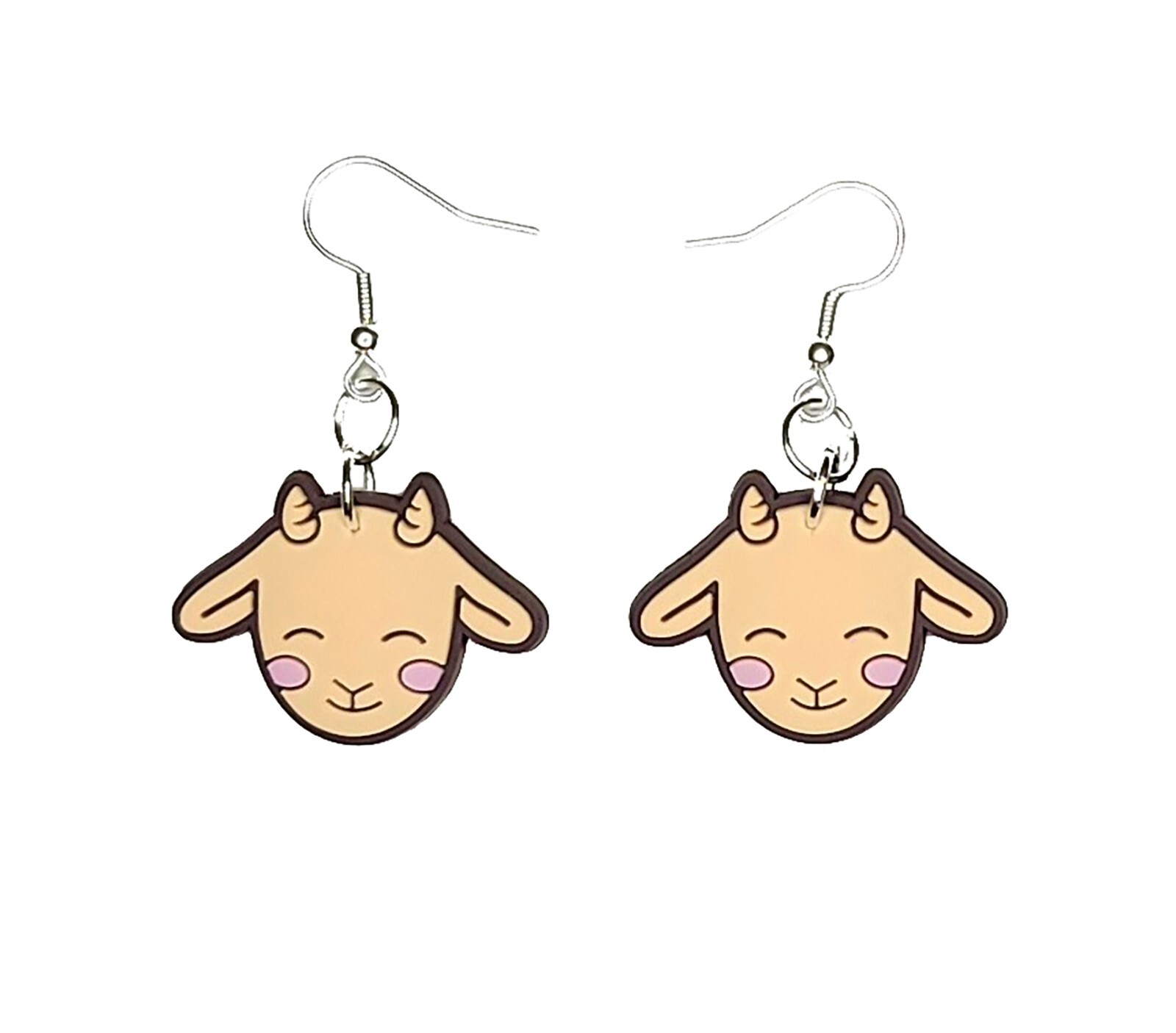 Baby Goat Earrings Handmade Hypoallergenic Lead and Nickel Free