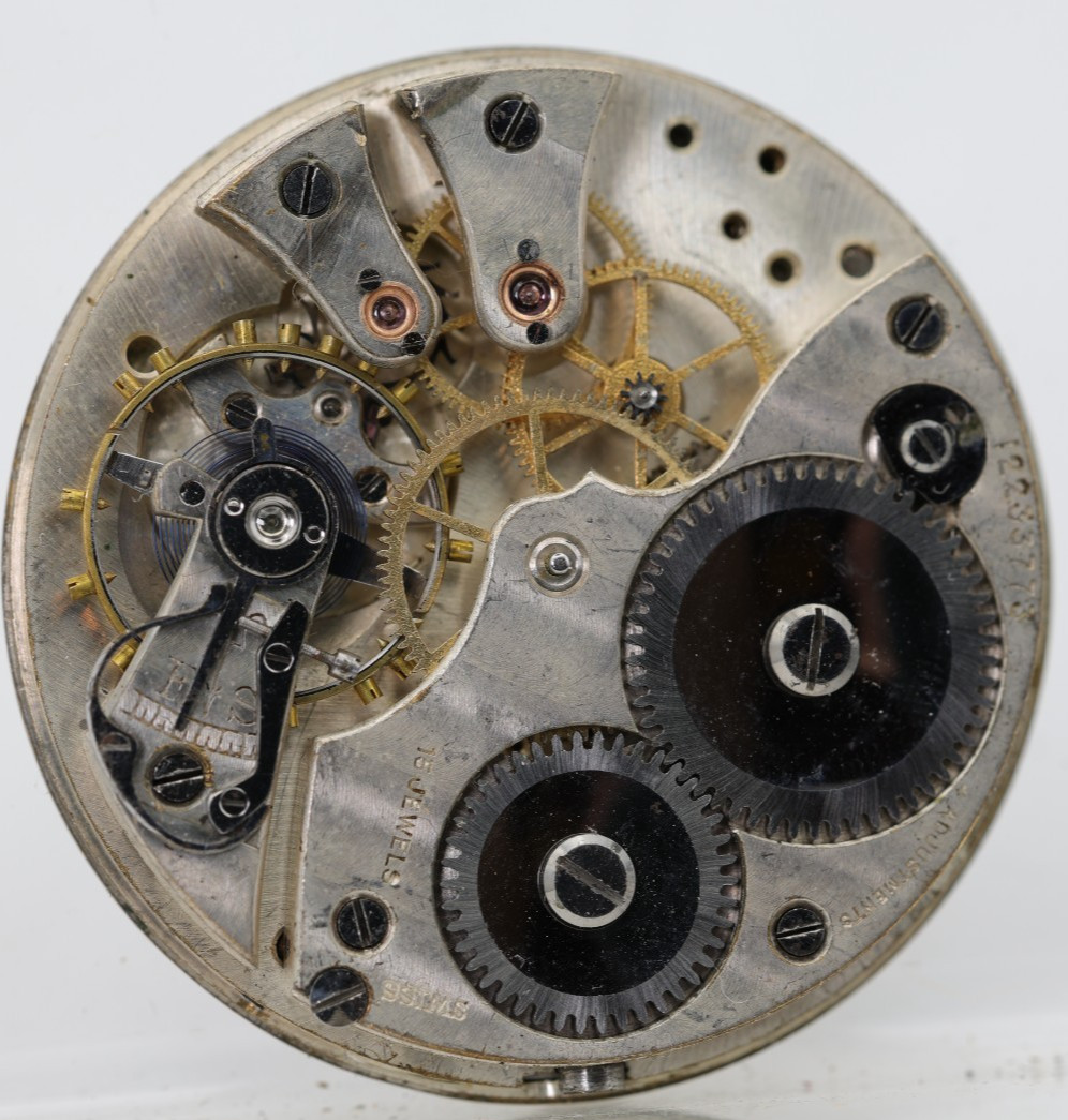 ADMIRAL TACY 15j, SWISS POCKET WATCH MOVEMENT, 12233773, 39.7mm FOR REPAIR (FG)