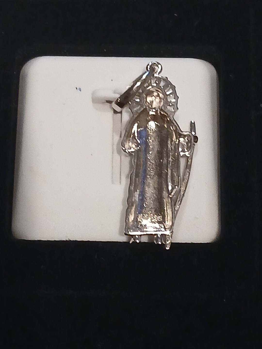 St. Jude. Solid Pendant. 925 Sterling Silver With Moissanite 2.6 Inch St. Jude