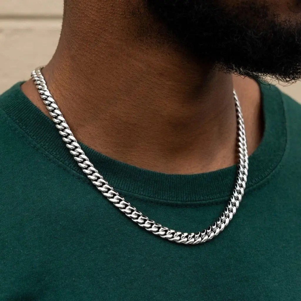 Cuban Chain Link Curb Necklace Men Women Punk Surgical Stainless Steel 2-15mm