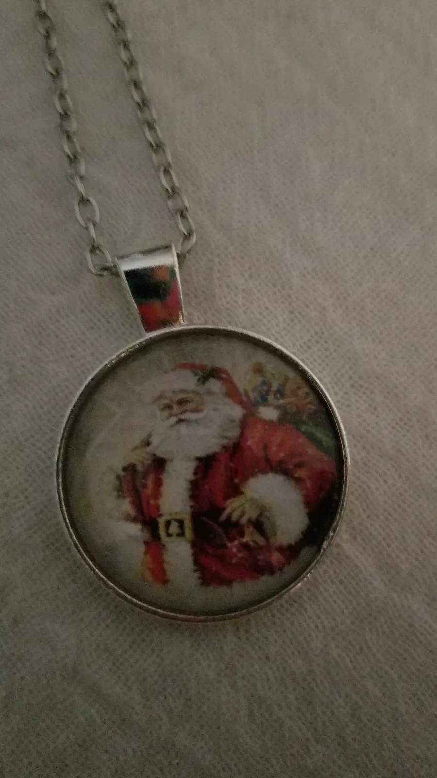 Santa Cabochon Necklace-Christmas-Holiday-Celebration