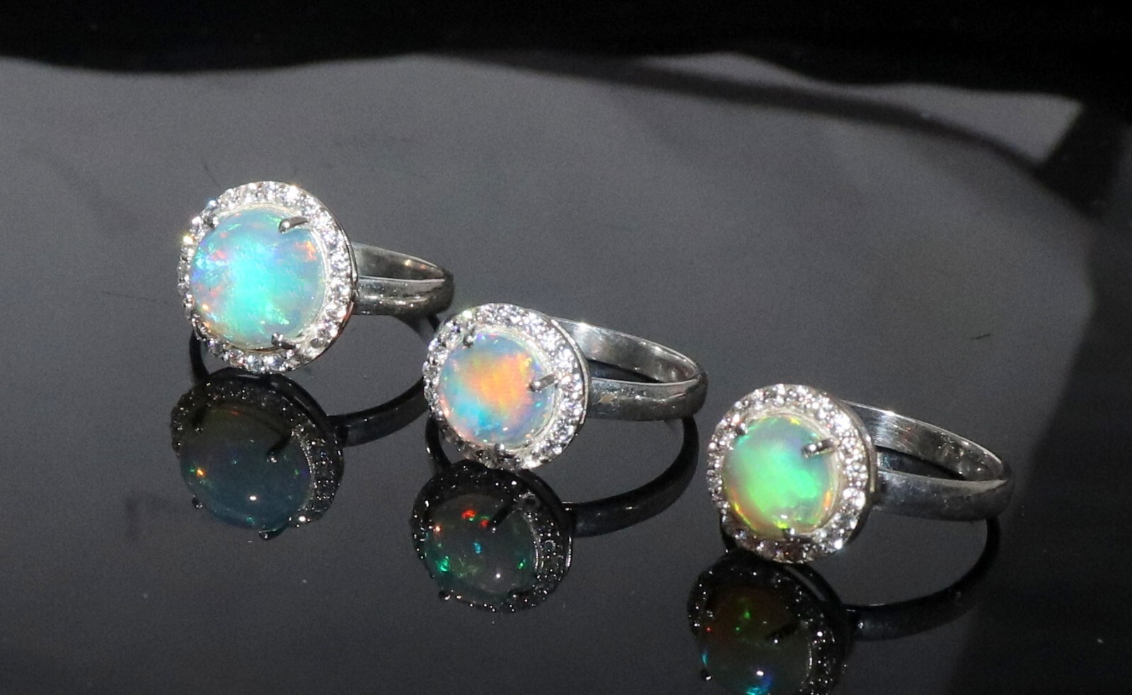 fire opal ring with 925 silver opal gemstone ring unisex rings Natural Ethiopian