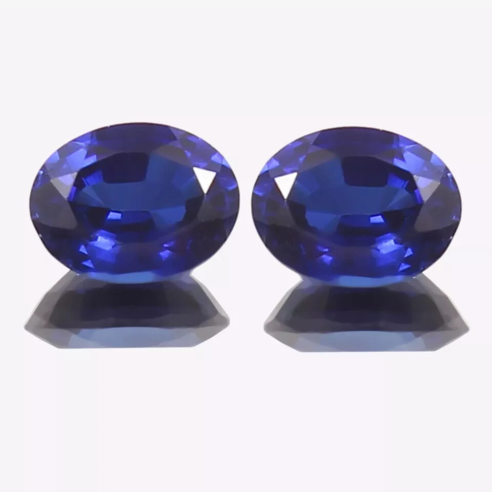 Natural Blue Sapphire 40 Ct Ceylon Oval Cut Certified Loose Gemstone Pair