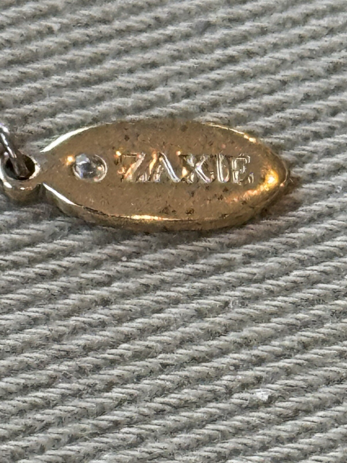 Vintage Zaxie by Stefanie Taylor Gold Tone Rhinestone “Z” Pendant & 20” Necklace