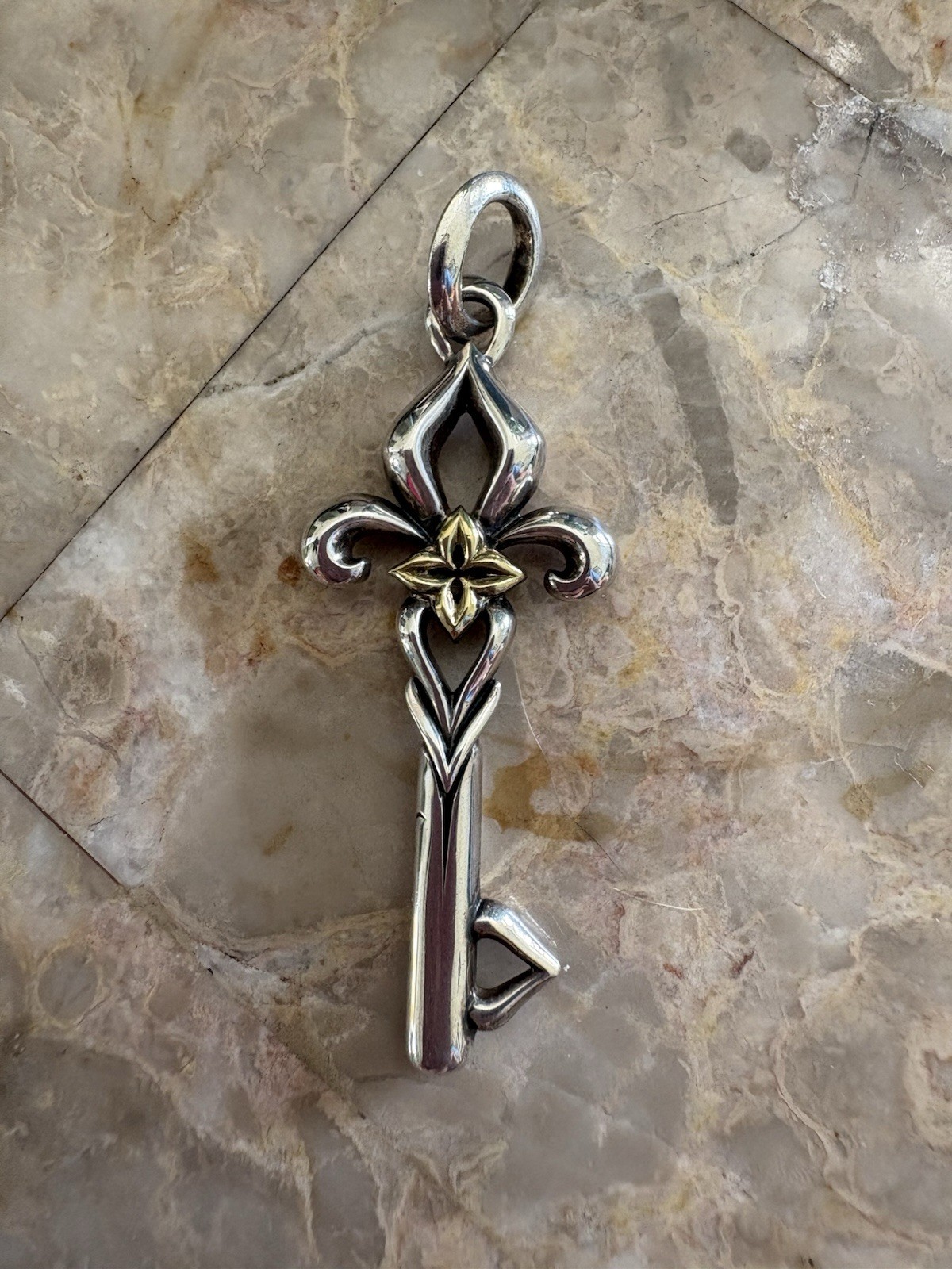 Designer Ann King Key Pendant with 18K Accent