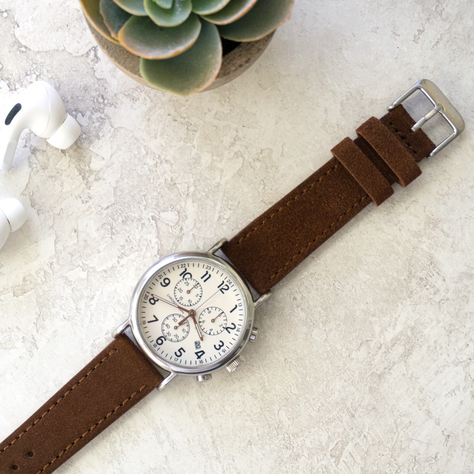 Suede Quick Release Watch Band – Dark Brown – 18, 20 or 22mm