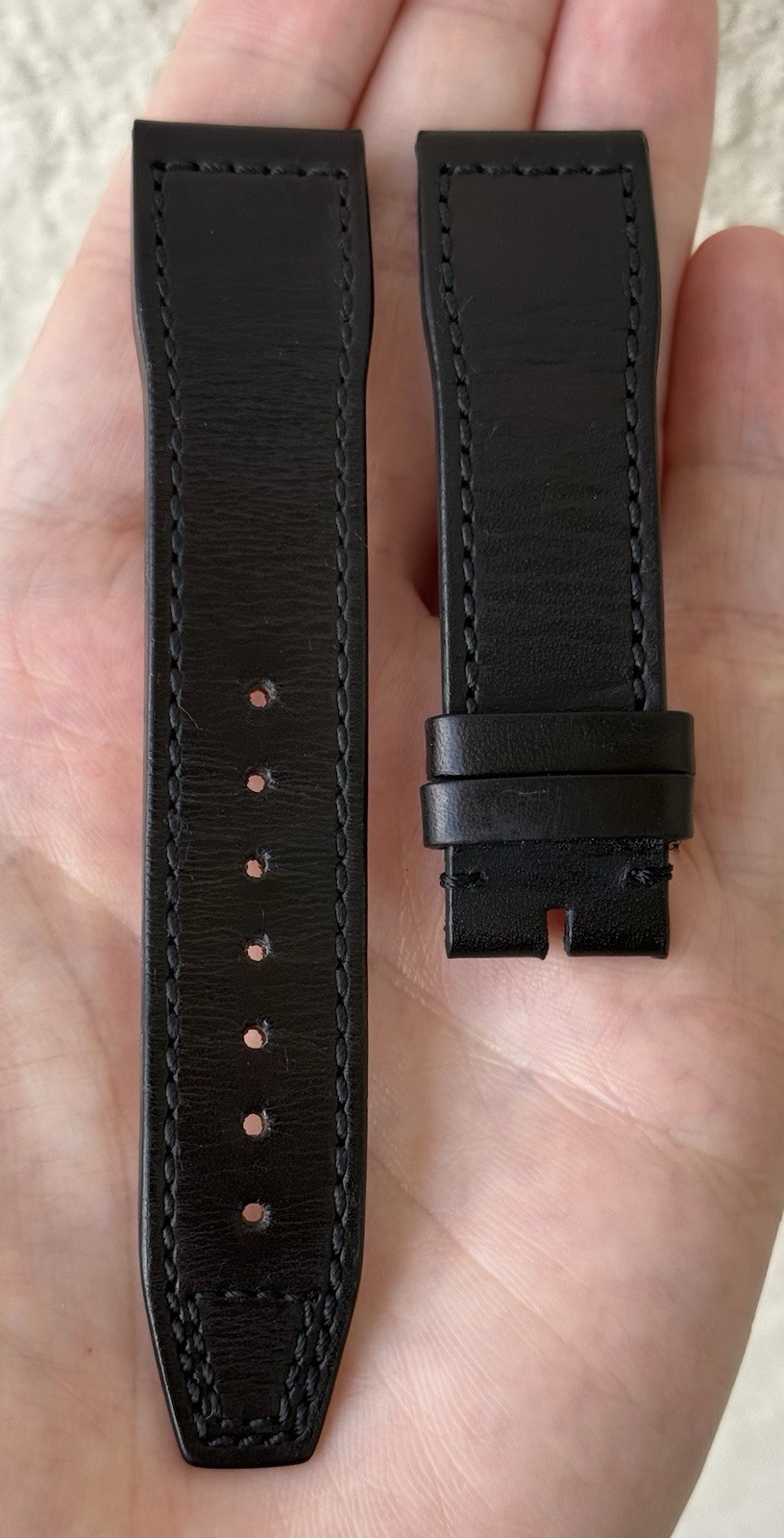IWC Santoni 20mm x 18mm Black Calfskin Leather Watch Strap E06162 Authentic OEM