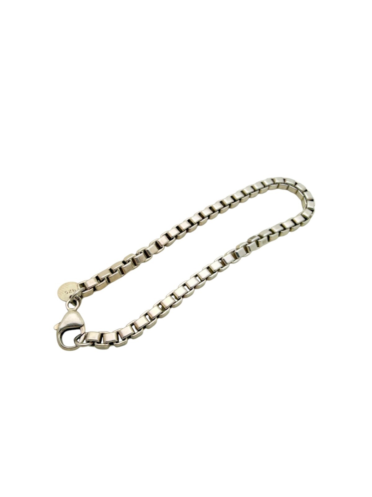 Tiffany & Co. Sterling Silver Venetian Box Chain Link Bracelet 7 1/2″ – Box