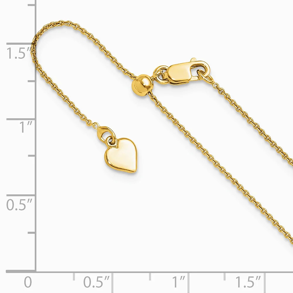 Sterling Silver Gold-Plated Adjustable .95mm Rolo Chain Necklace 22″-30″