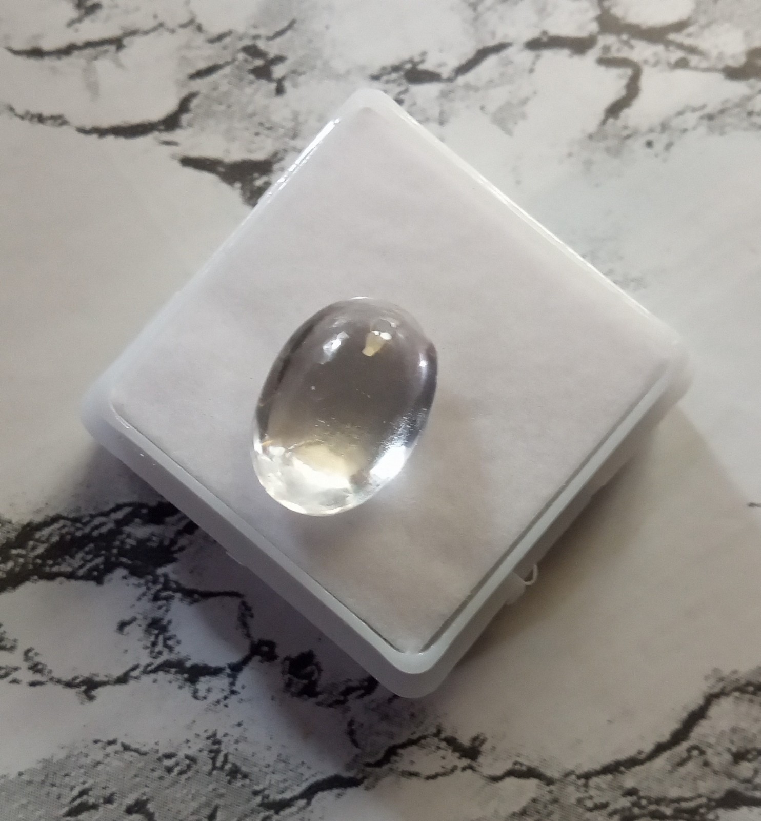 9.55Ct Natural Ceylon White/Clear Sapphire AGI Certified Oval Cabochon 13x10x6mm