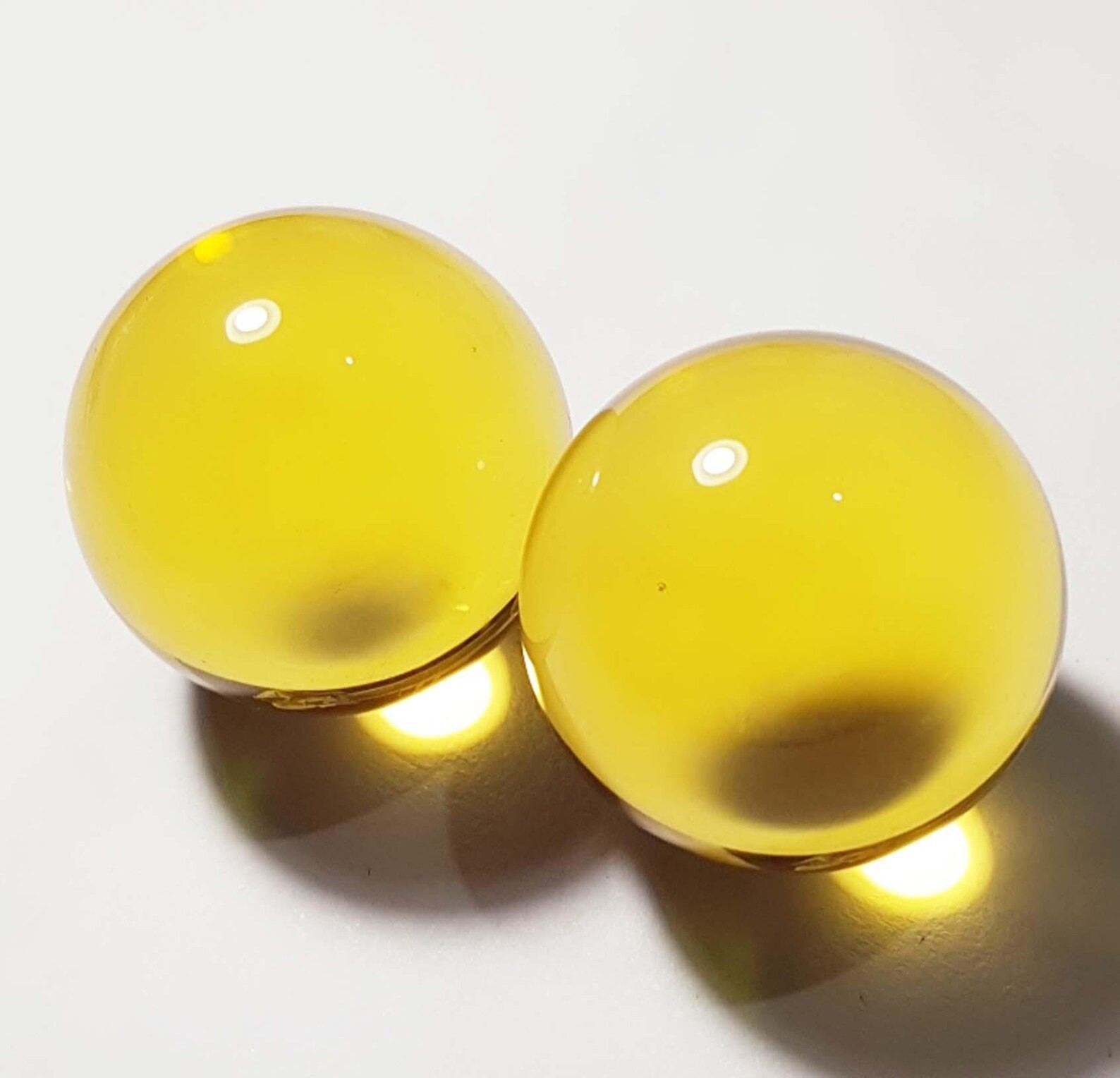 2pc / 120 Ct Yellow Citrine Ball Cut Gemstone: Certified Jewelry Stone
