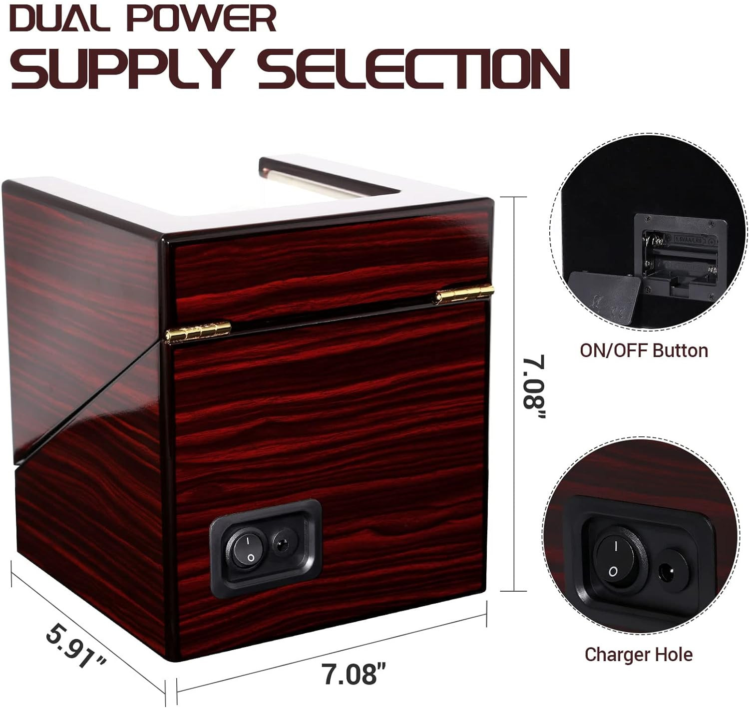 Automatic Watch Winder Box Luxury Wooden Watch Storage Case Double Watch Winder