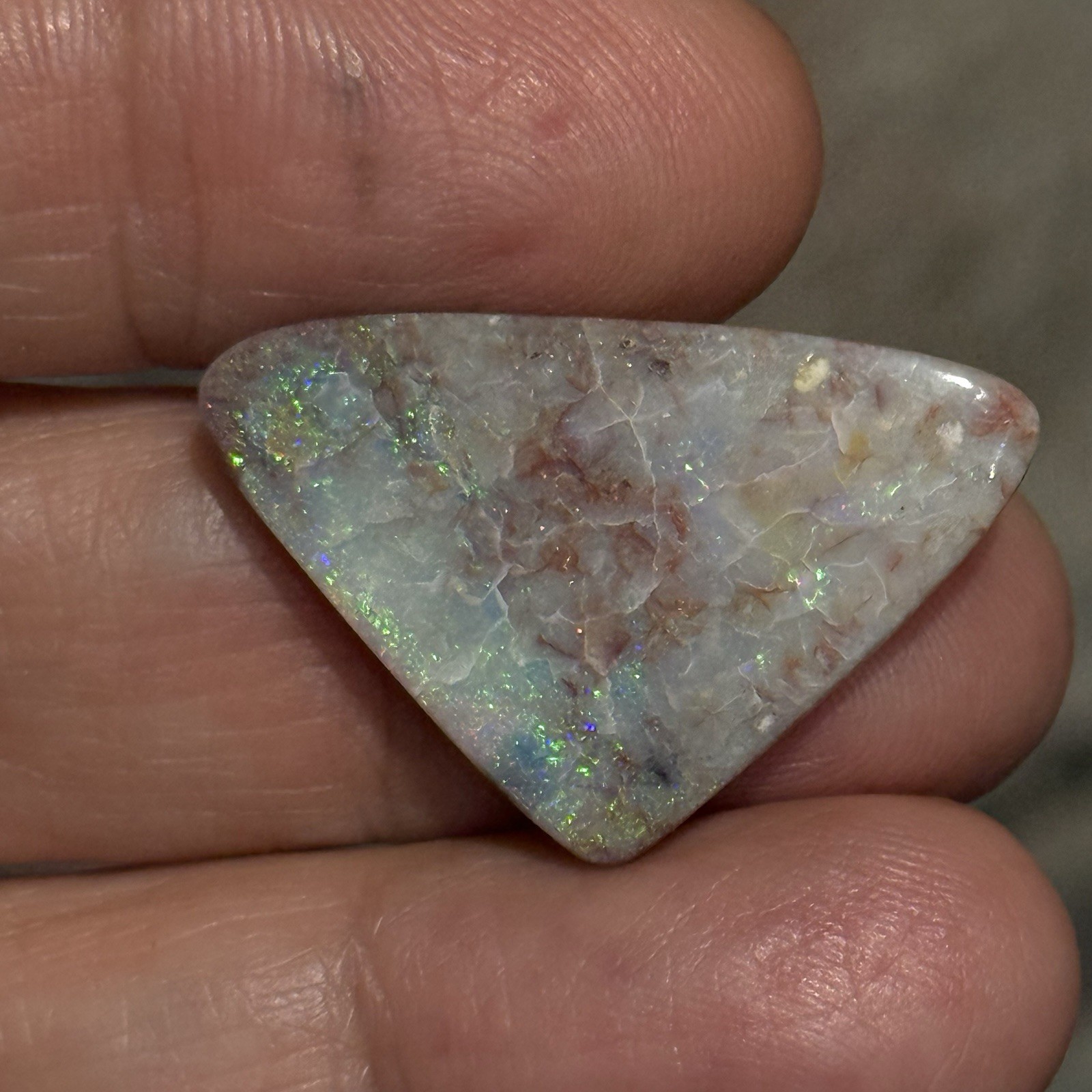 11.6ct 29x18x3.5mm Unique Mintabee Australian Opal Triangle Cabochon Gem