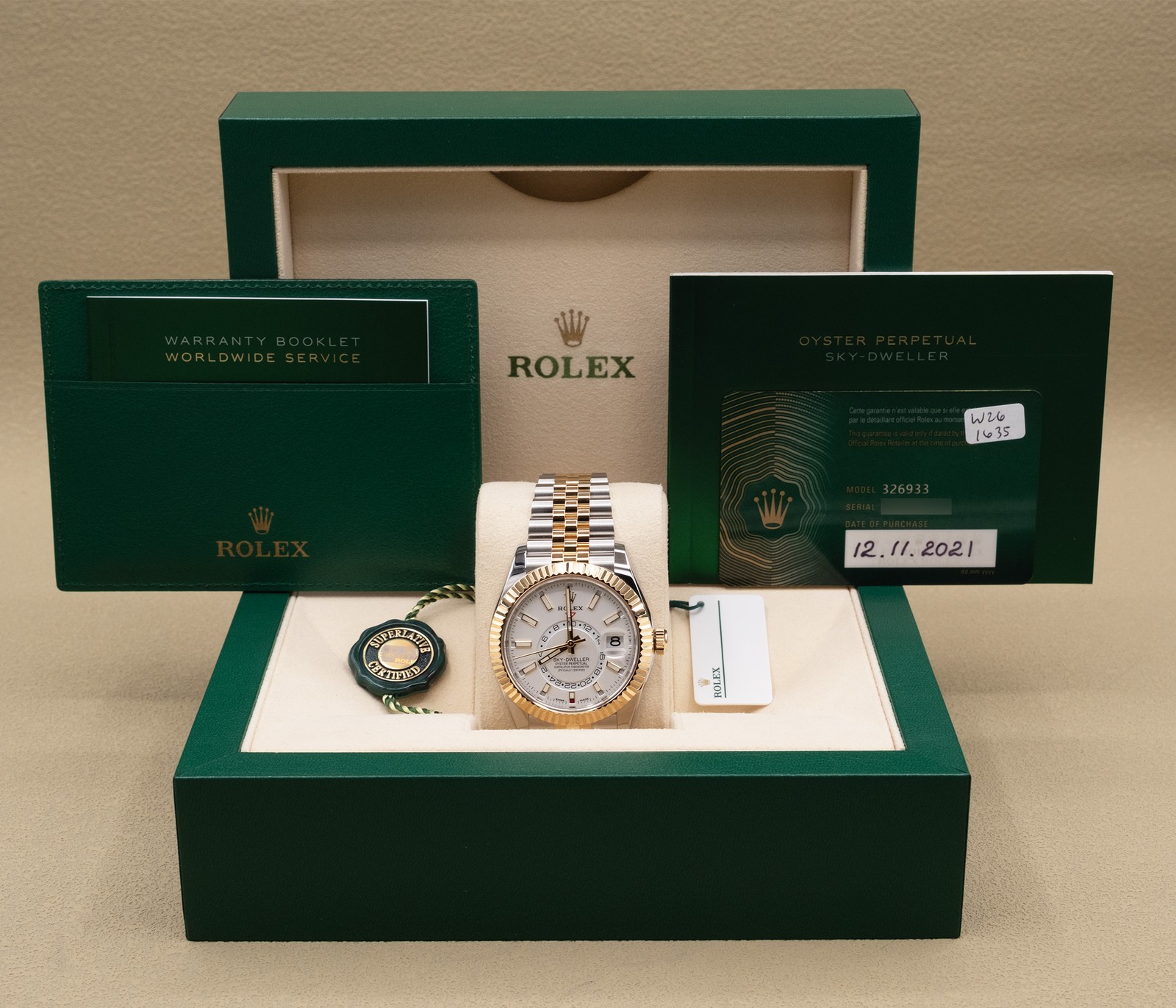 2021 Rolex SkyDweller White Dial Complete