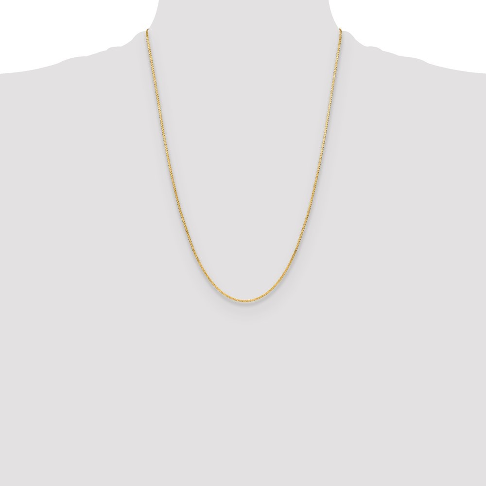 14K Yellow Gold 1.55mm Serpentine Chain Necklace 24″