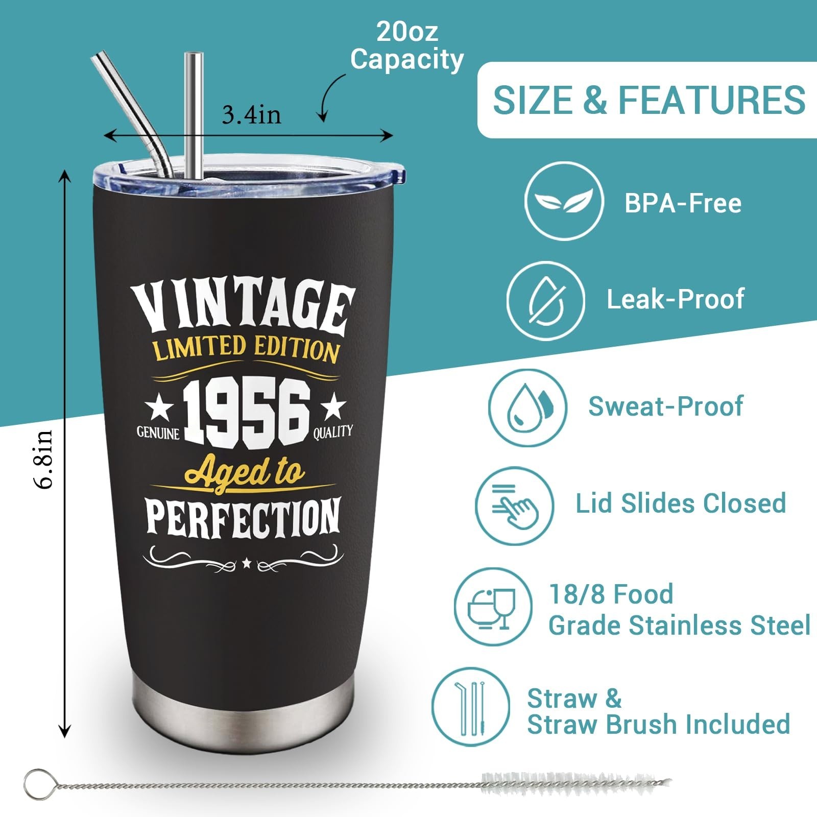 70th Birthday Gifts for Men Women, Gifts for 70 Years Old Man Woman, 1956 Bir…