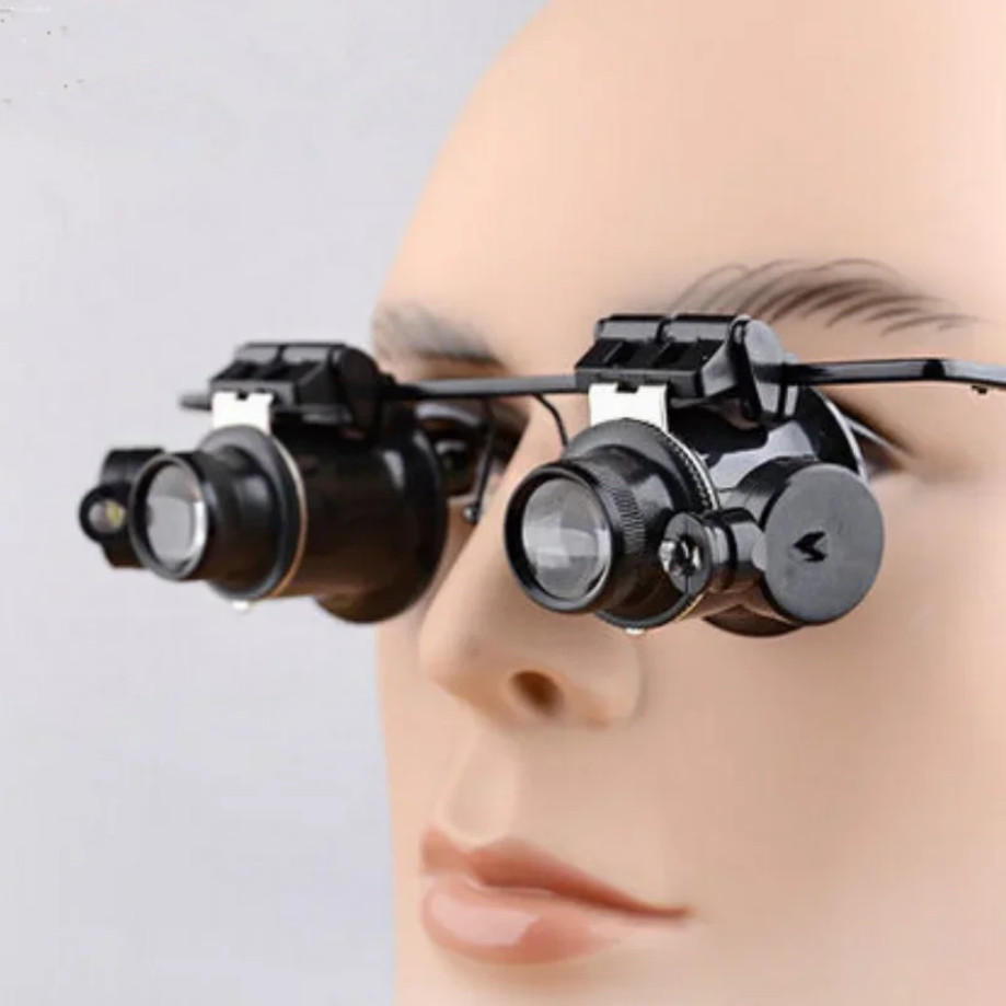 20X LED Magnifier Glasses Hands Free Head Loupe for Jewelry Watch Repair
