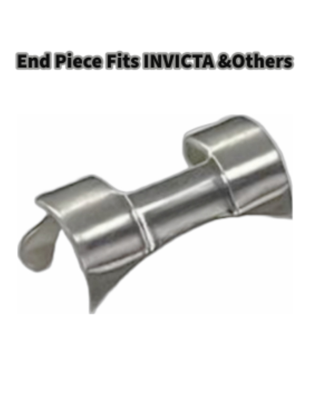 Watch Band END PIECE Curved White/Silver FITS to INVICTA & Others (20mm-26mm)
