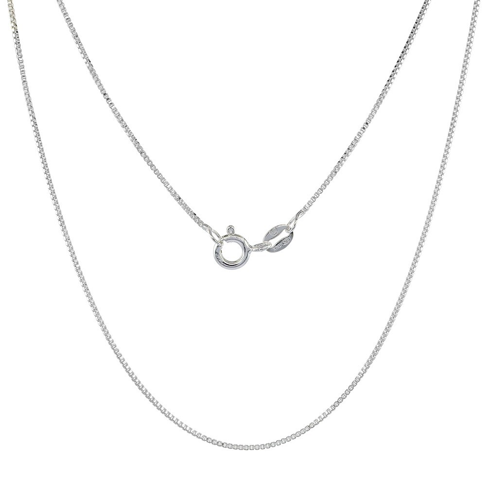 Sterling Silver 0.8mm Very Fine Box Chain Nickel Free Hypoallergenic