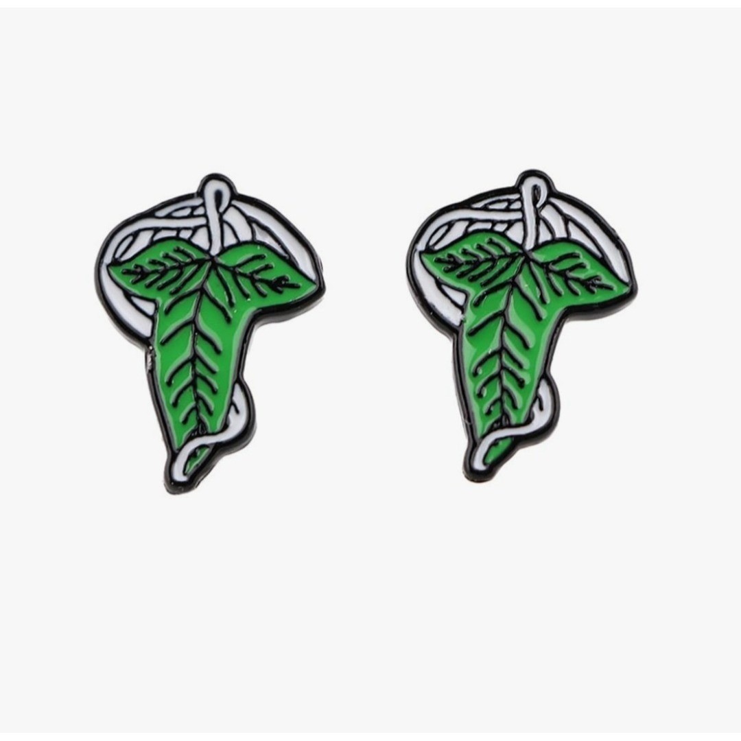 Leaf Enamel Stud Earrings with Marble Gift Box, Nature Inspired Jewelry