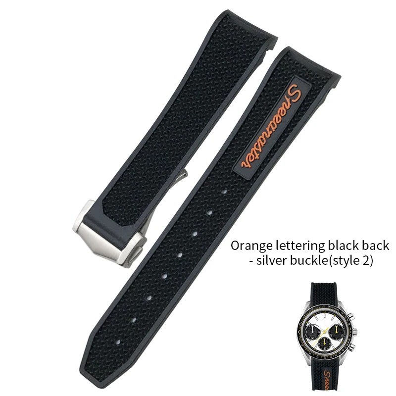 18mm 19mm 20mm 21mm Rubber Watch Band Strap Fits Omega Speedmaster MoonSwatch