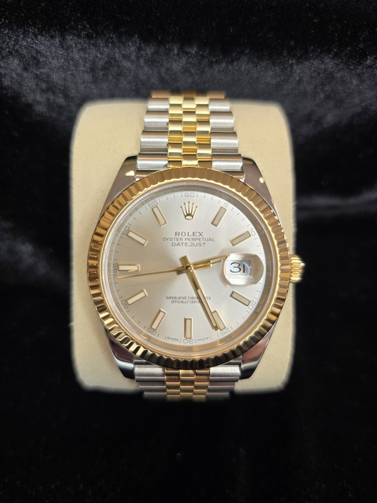 Rolex 126333 Datejust 41mm Silver Index Dial Fluted Bezel Jubilee Two-Tone