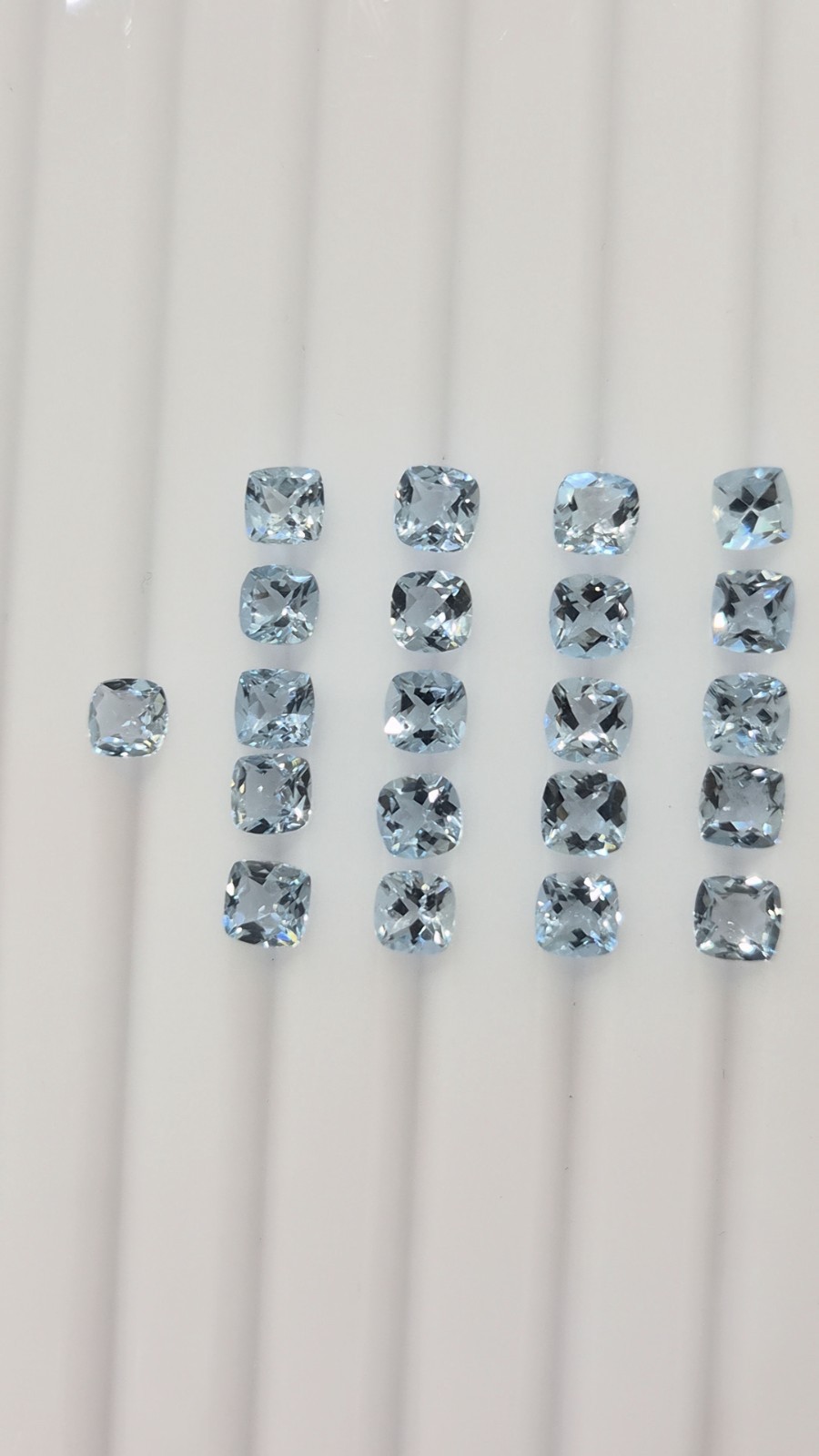 Natural Aquamarine Cushion Cut 4mm Calibrated Lot 21 Pcs 9 Ct Loose Gemstone