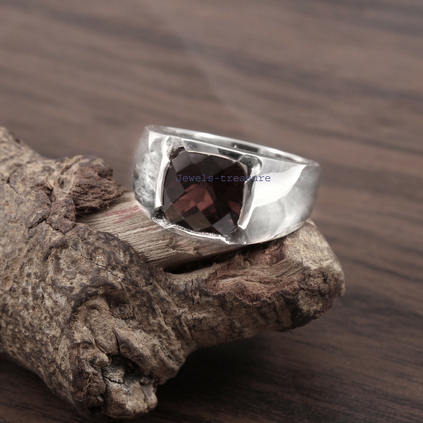 Natural Smoky Quartz Gemstone with 925 Sterling silver Ring for Men’s #8956
