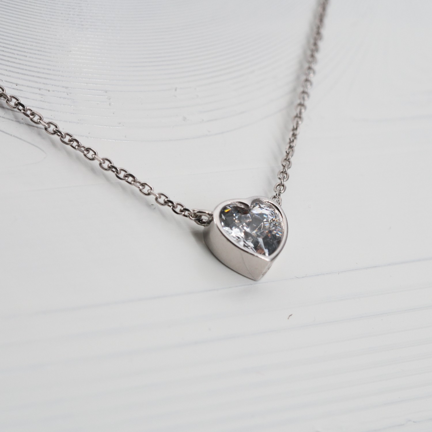 3.75g Vintage 925 Sterling Silver Crystal & CZ Slide Pendant Necklace 16in China