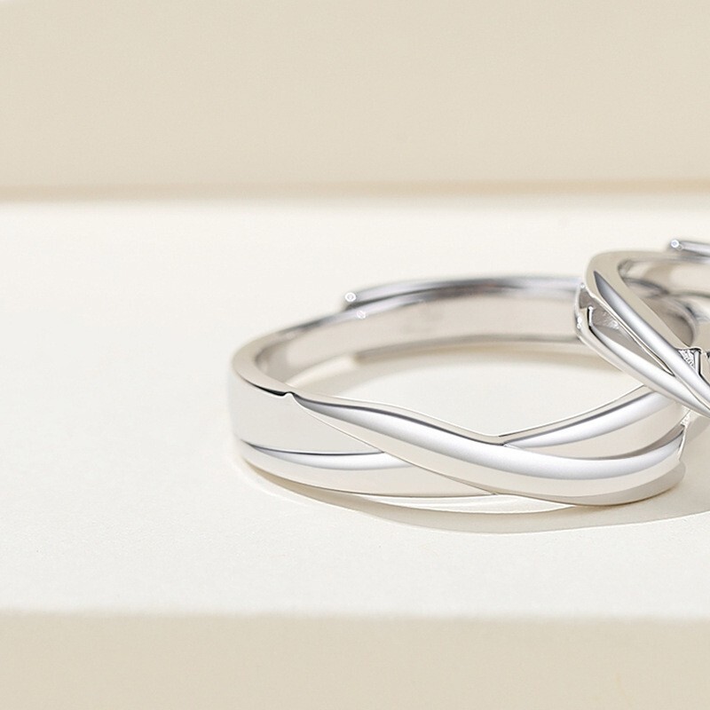 Little Prince Rose Flower Couple Ring in 925 Sterling Silver