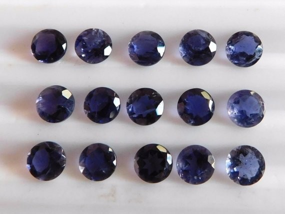 Natural Iolite Round Faceted Cut 3mm To 6mm Loose Gemstone
