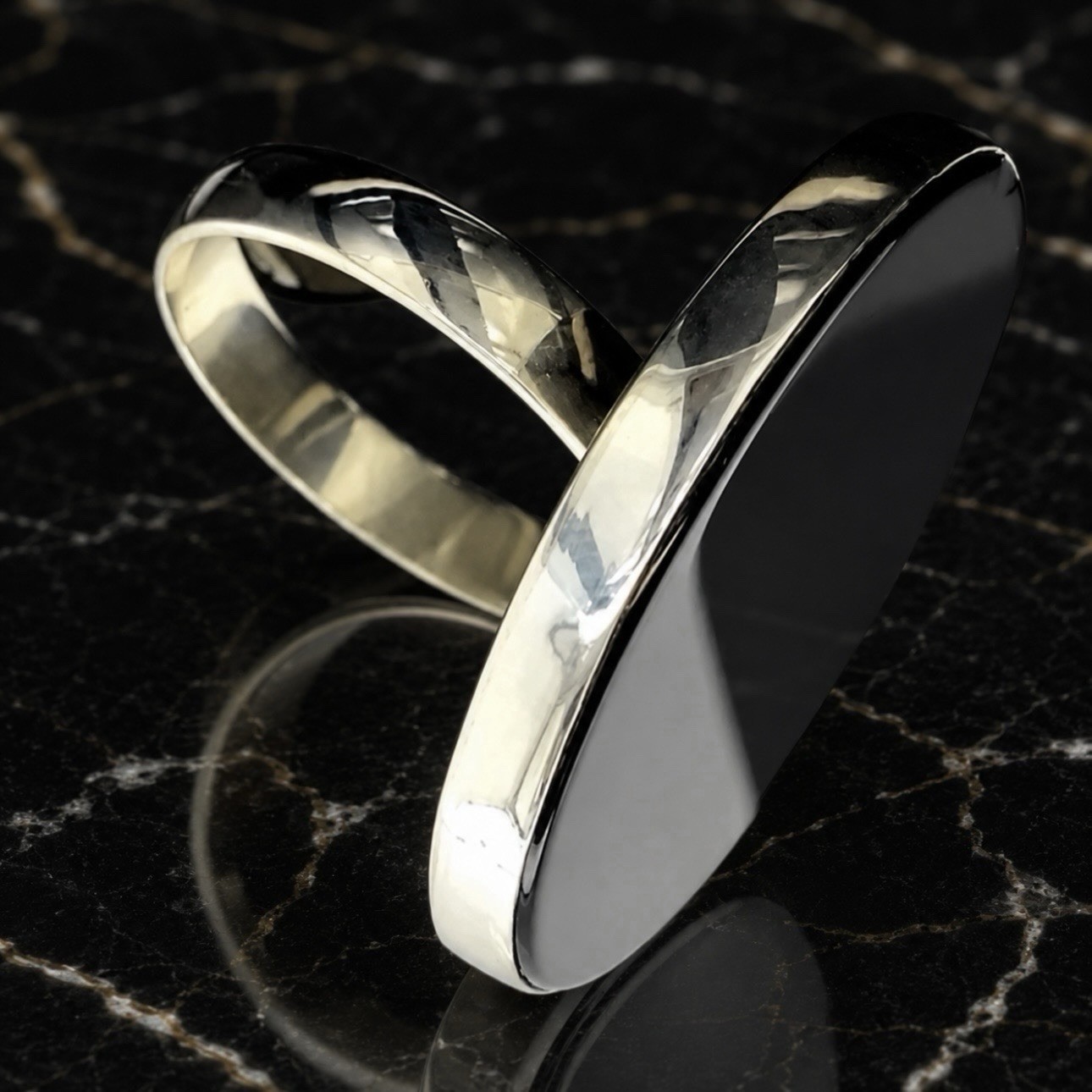 8 8.5 9 Handmade Ring Black Onyx Gem Solid 925 Sterling Silver Gemstone Fine Art