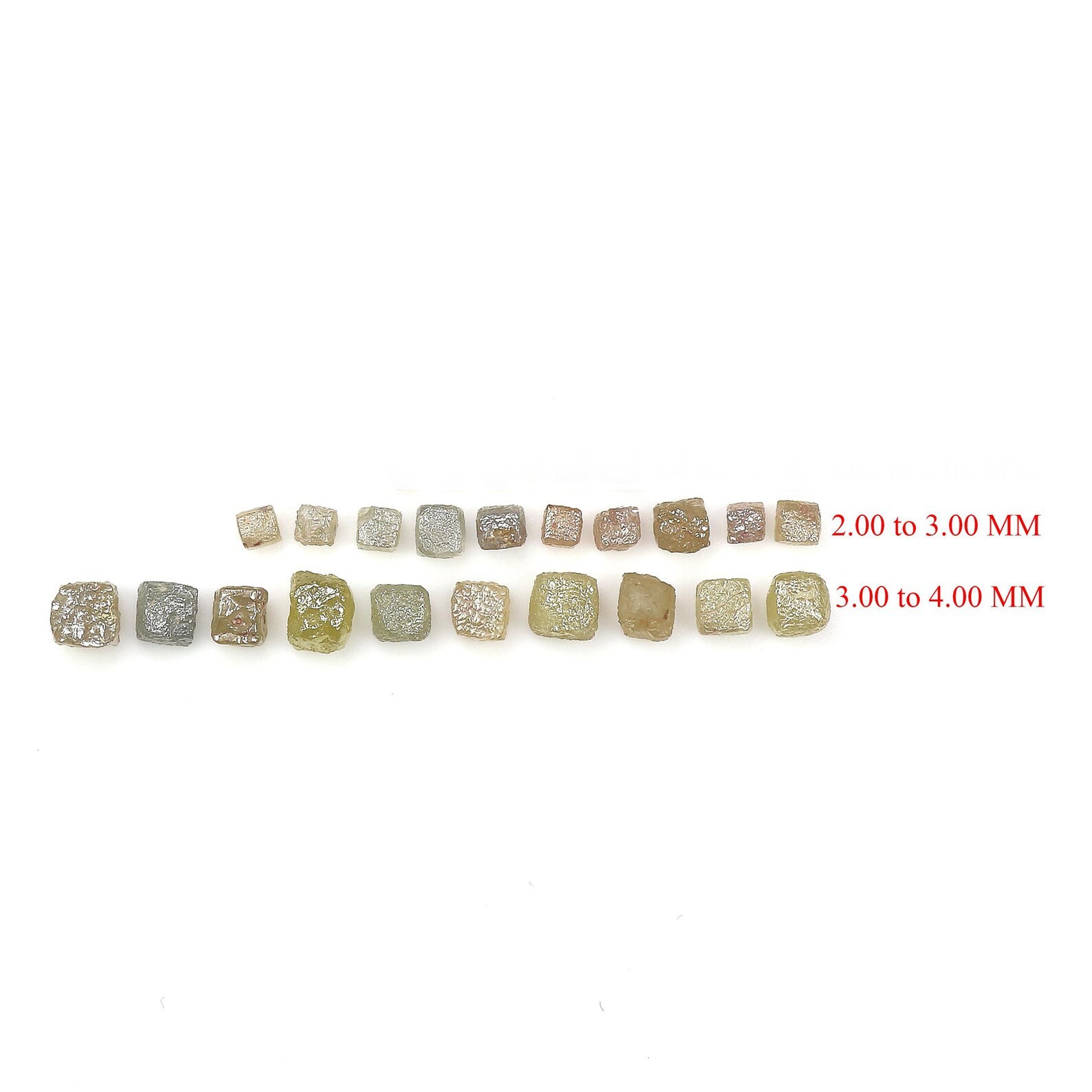 Natural Rough Cube Diamond 2.00 to 4.00 MM 10 PCS Scoop Mix Color Diamond Q126